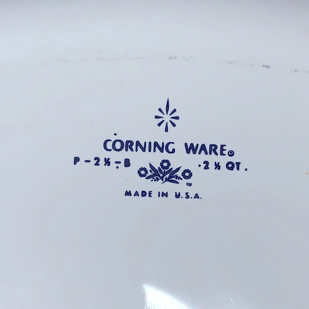 Vintage Corning Ware Blue Cornflower P-2 1/2-B Quart Casserole 2.5 qt Farmhouse
